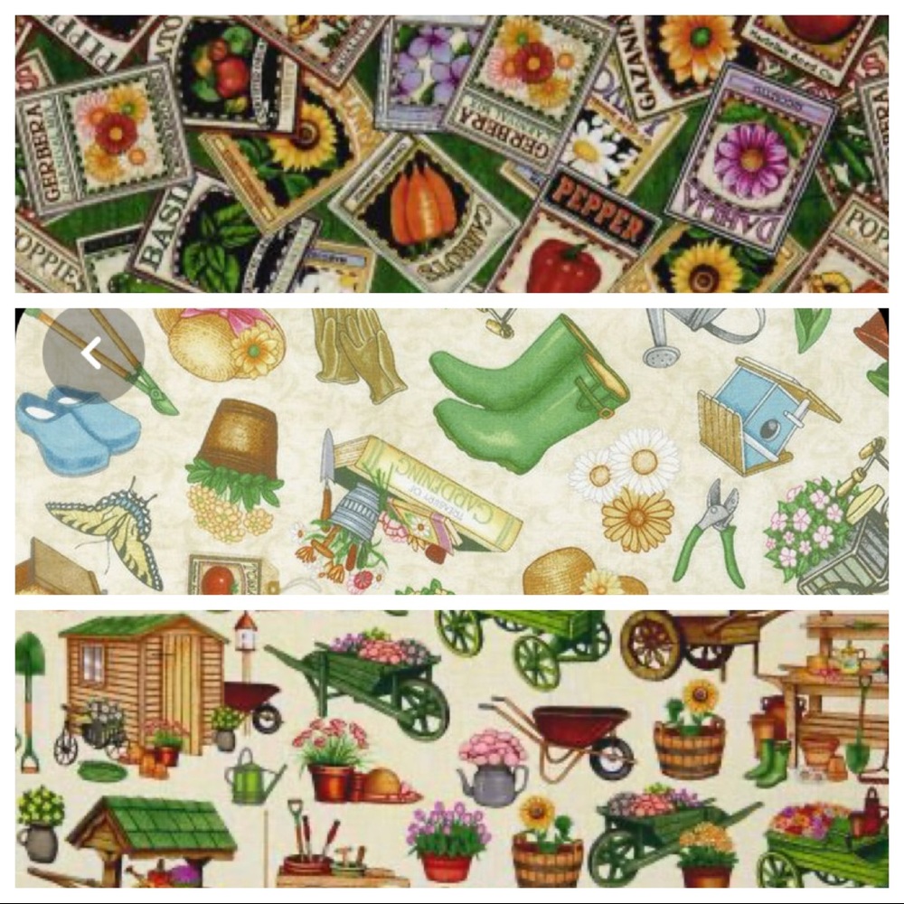 Cotton Fabric A Gardening We Grow yardage